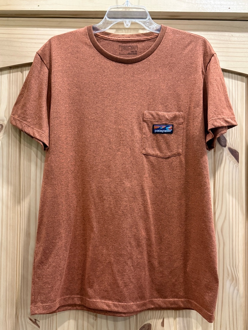 Patagonia Short‑Sleeve Pocket Tee in Rust Brown